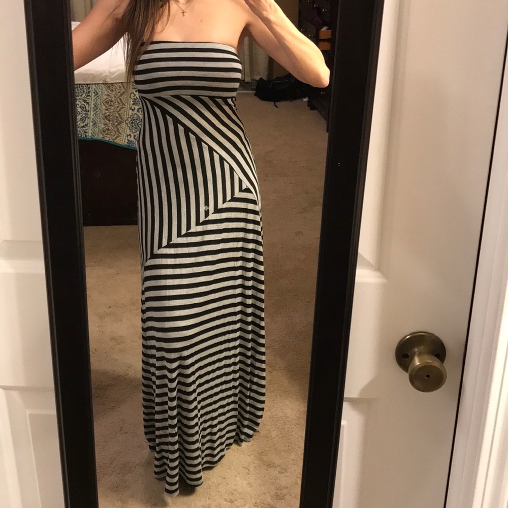 Wet seal black and grey striped dress